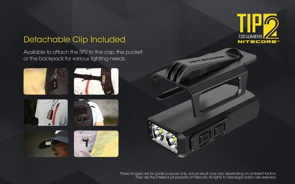 Nitecore TIP2 Keychain Light w/ Pocket Clip (720 Lumens | USB Rechargeable)