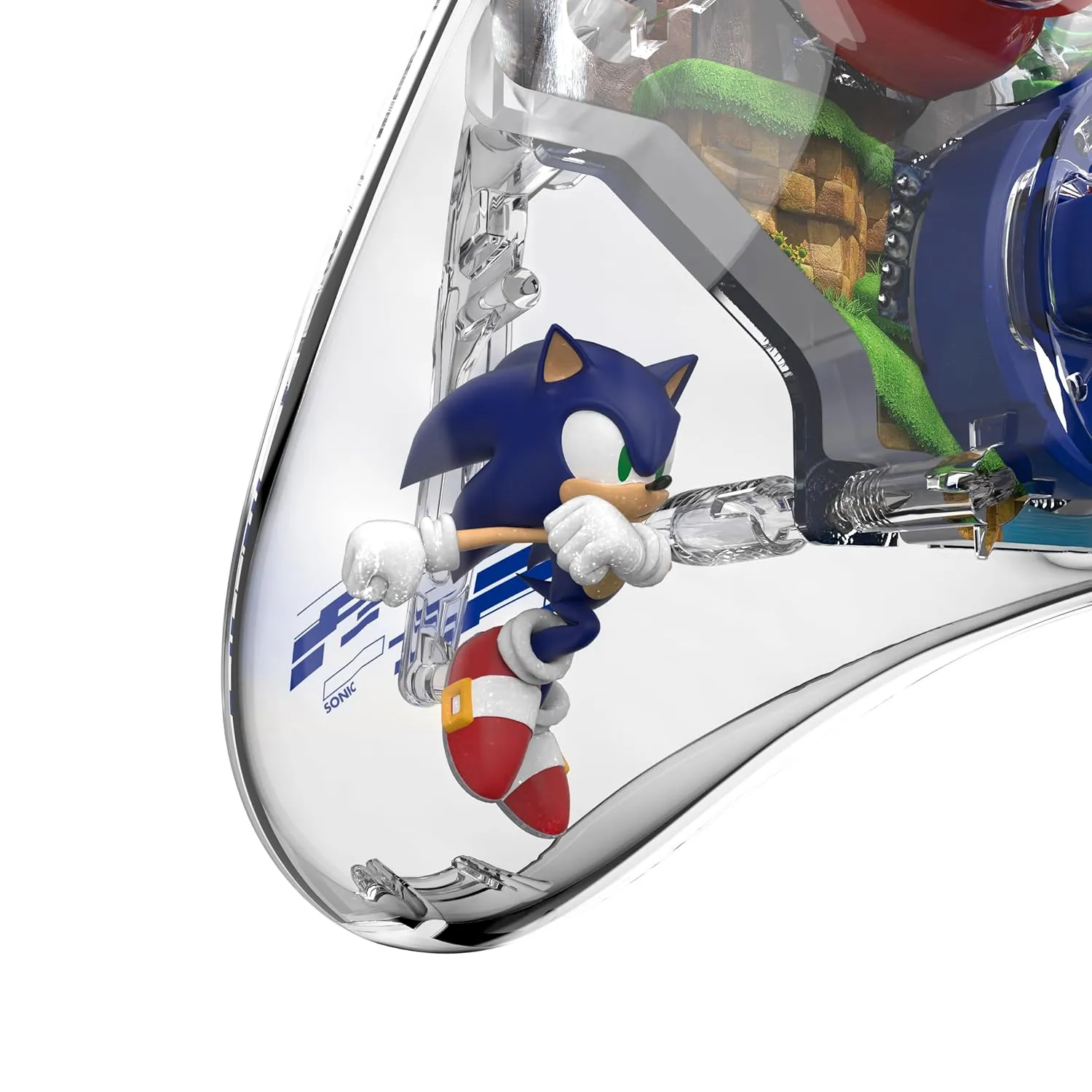 PDP REALMz Nintendo Switch Pro Controller, Customizable LED Lighting, 3.5mm Headphone Jack, Officially Licensed by Nintendo and SEGA: Sonic Superstars (Sonic Green Hill Zone)