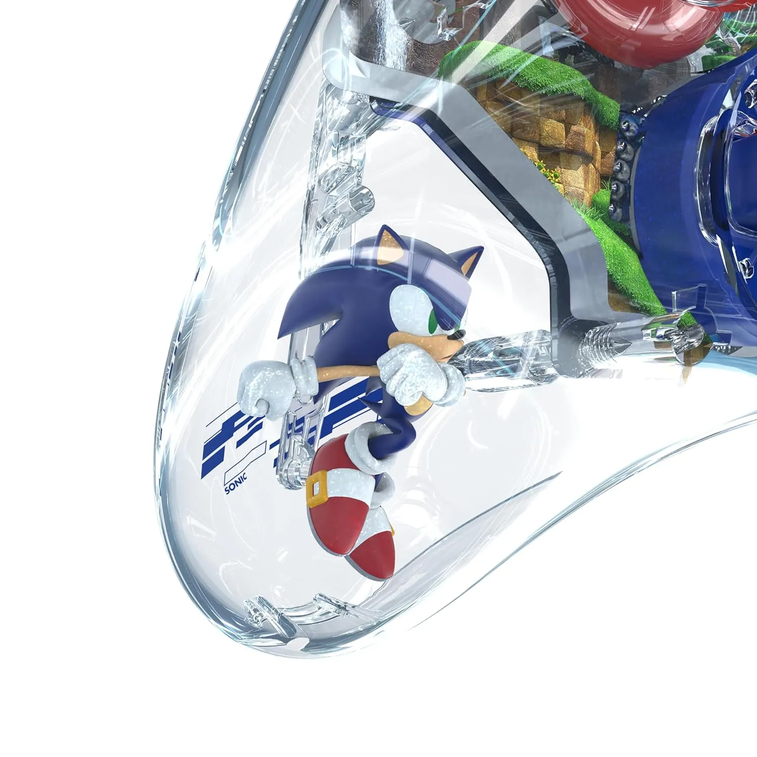 PDP REALMz Nintendo Switch Pro Controller, Customizable LED Lighting, 3.5mm Headphone Jack, Officially Licensed by Nintendo and SEGA: Sonic Superstars (Sonic Green Hill Zone)