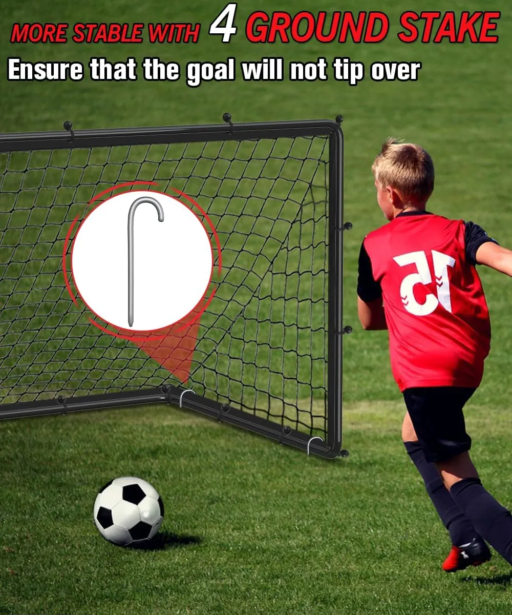 Queension Kids Soccer Goals for Backyard, 3.5x3 ft Pop Up Soccer Goal for Toddler Ages 3-5,8-12, Football Net Training Equipment with Carry Bag for Youth Outdoor Sports Games