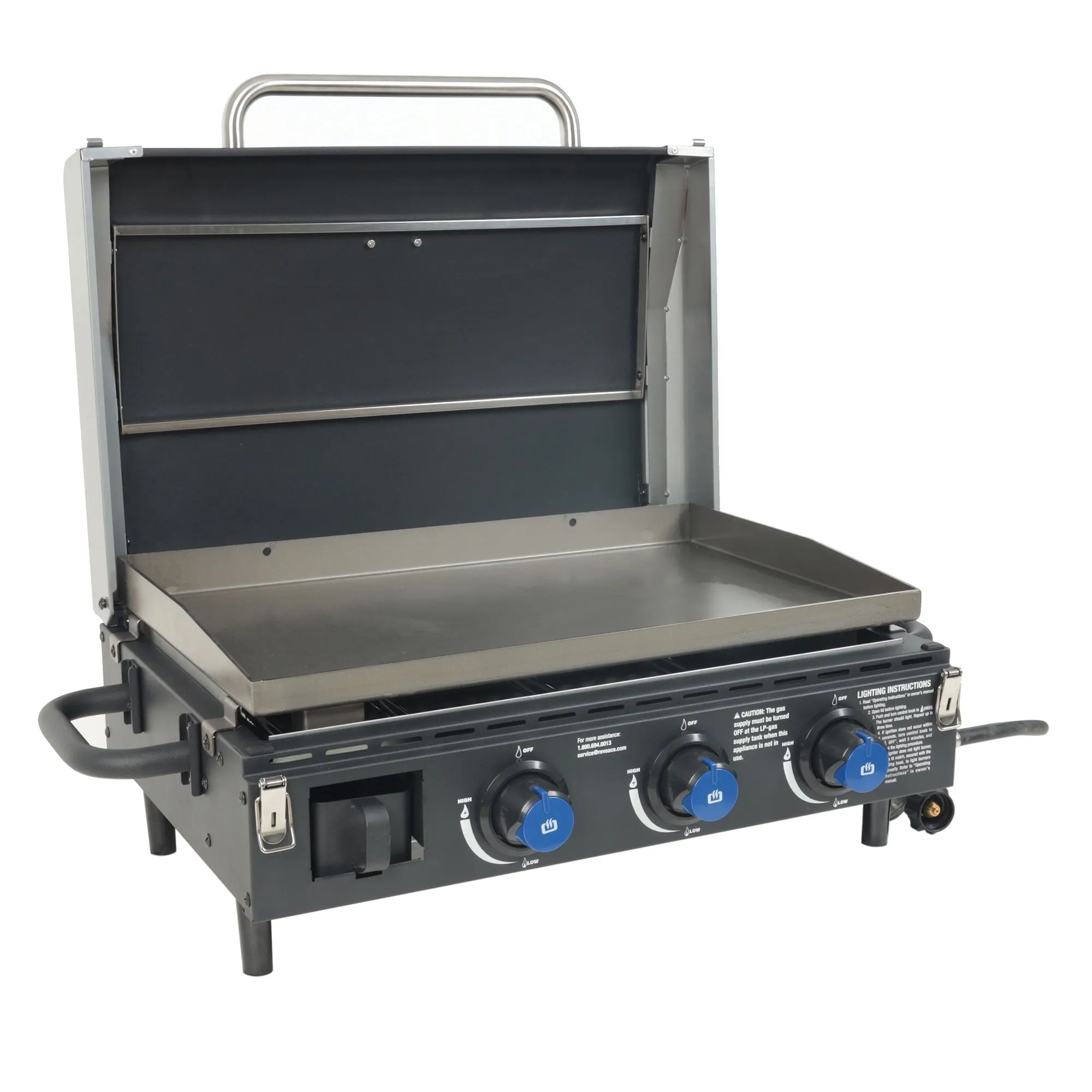 Razor 34.5" Triple Burner Portable Tabletop Outdoor Griddle for Backyard Cooking & Camping
