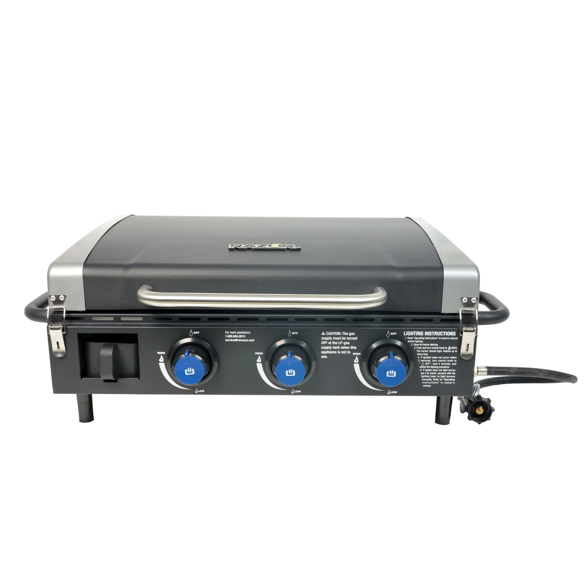 Razor 34.5" Triple Burner Portable Tabletop Outdoor Griddle for Backyard Cooking & Camping