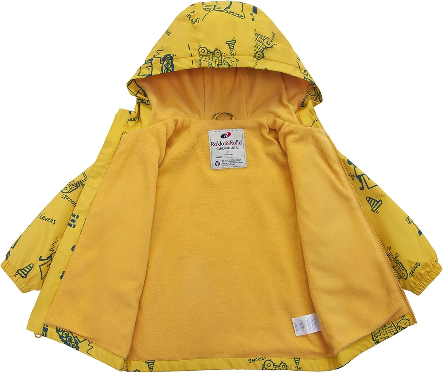 Rokka&Rolla Toddler Boys' Water-Resistant Fleece Lined Windbreaker Transitional Jacket
