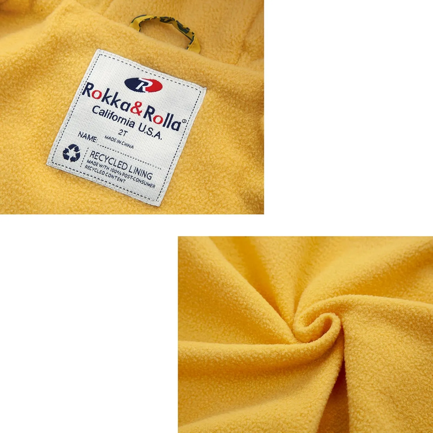 Rokka&Rolla Toddler Boys' Water-Resistant Fleece Lined Windbreaker Transitional Jacket