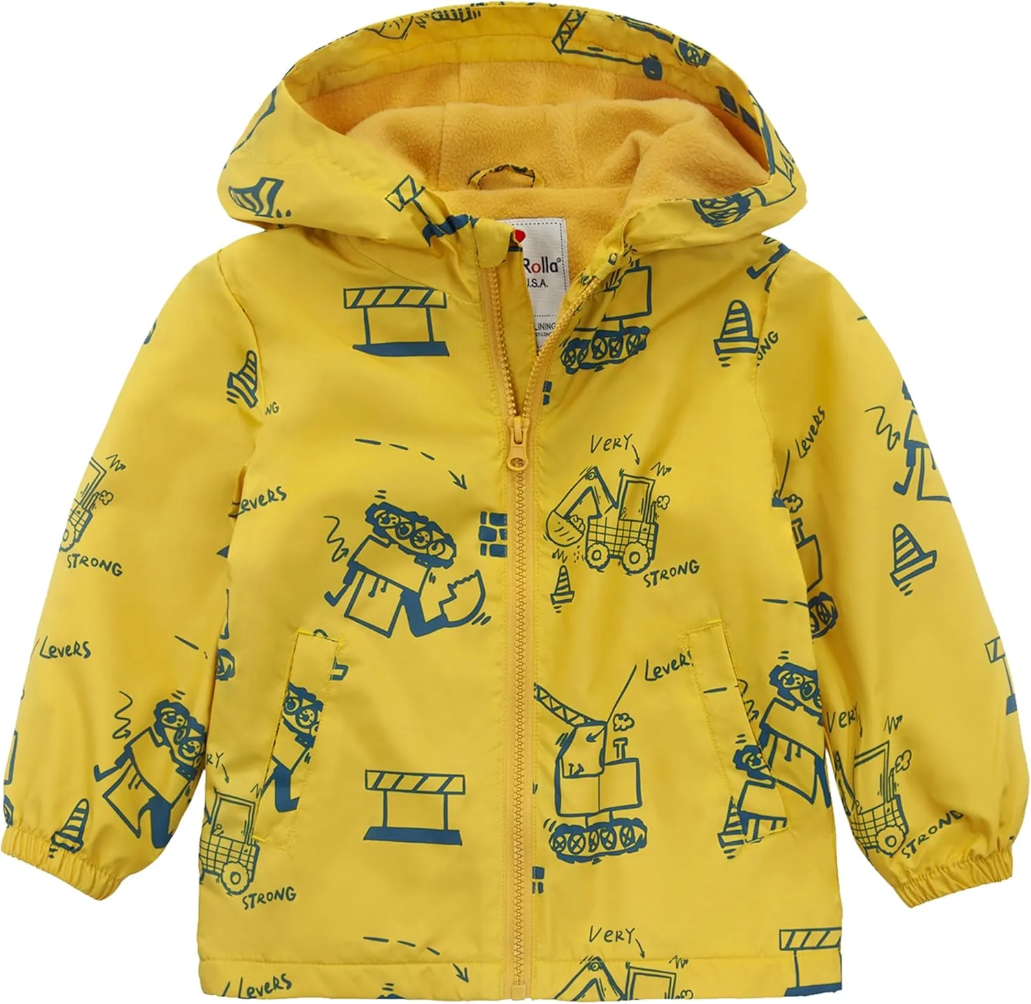 Rokka&Rolla Toddler Boys' Water-Resistant Fleece Lined Windbreaker Transitional Jacket