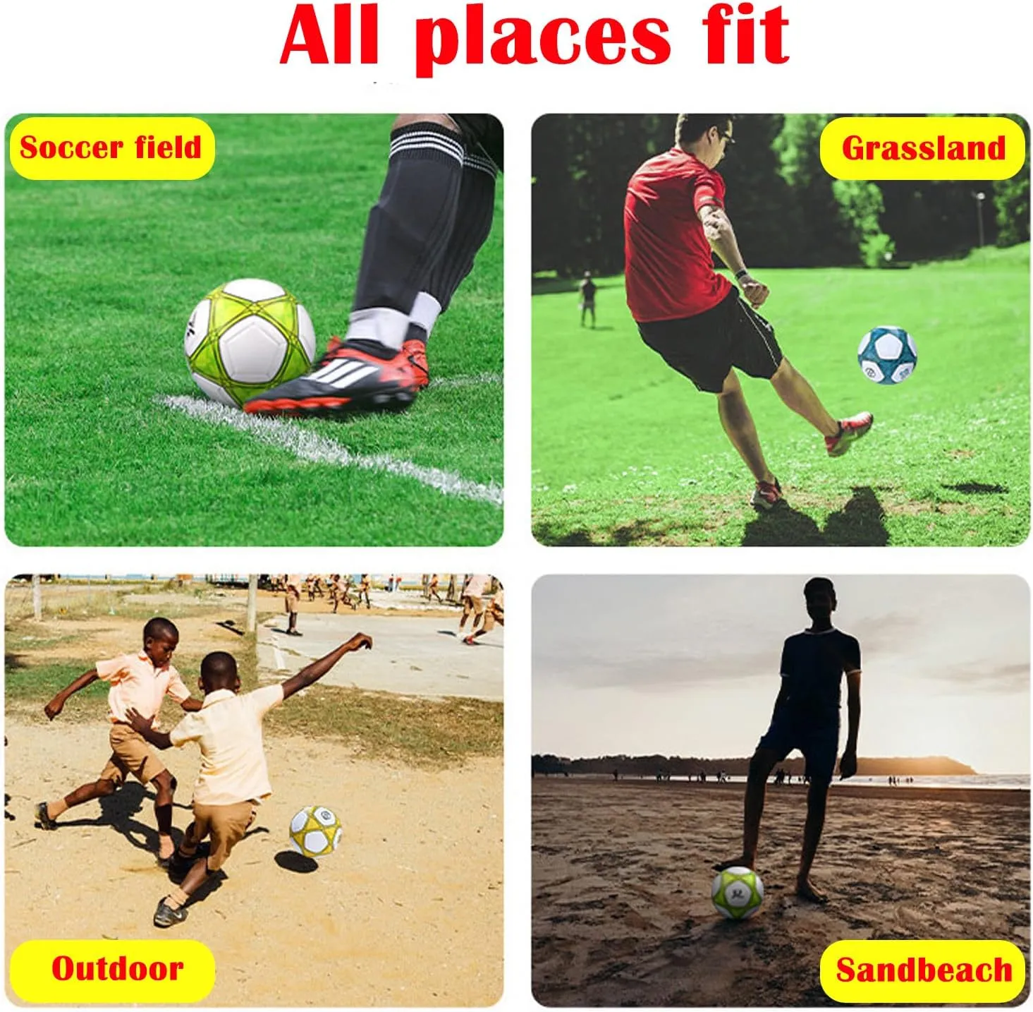 Soccer Ball Size 3,4,5 Soft PU for Practice Training Gift Boys Girls Kid Come with Pump and Needle