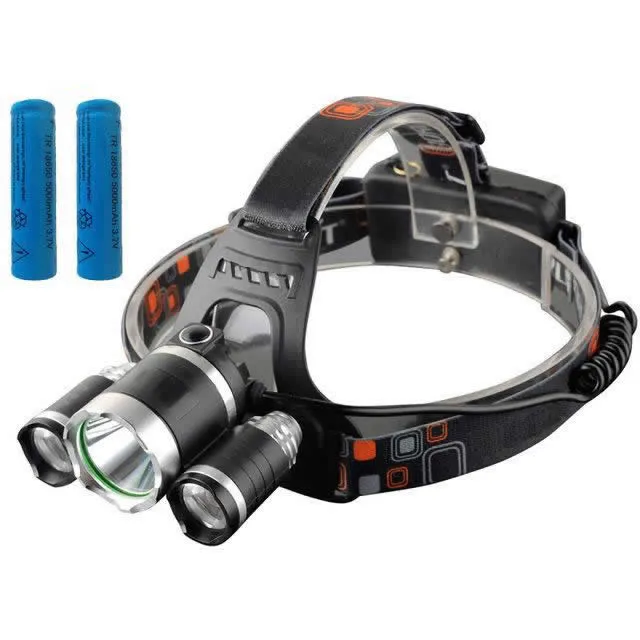 Super Bright -13000 Lumens 4 Mode Triple LED Headlamp w/wo Batteries / Power charger