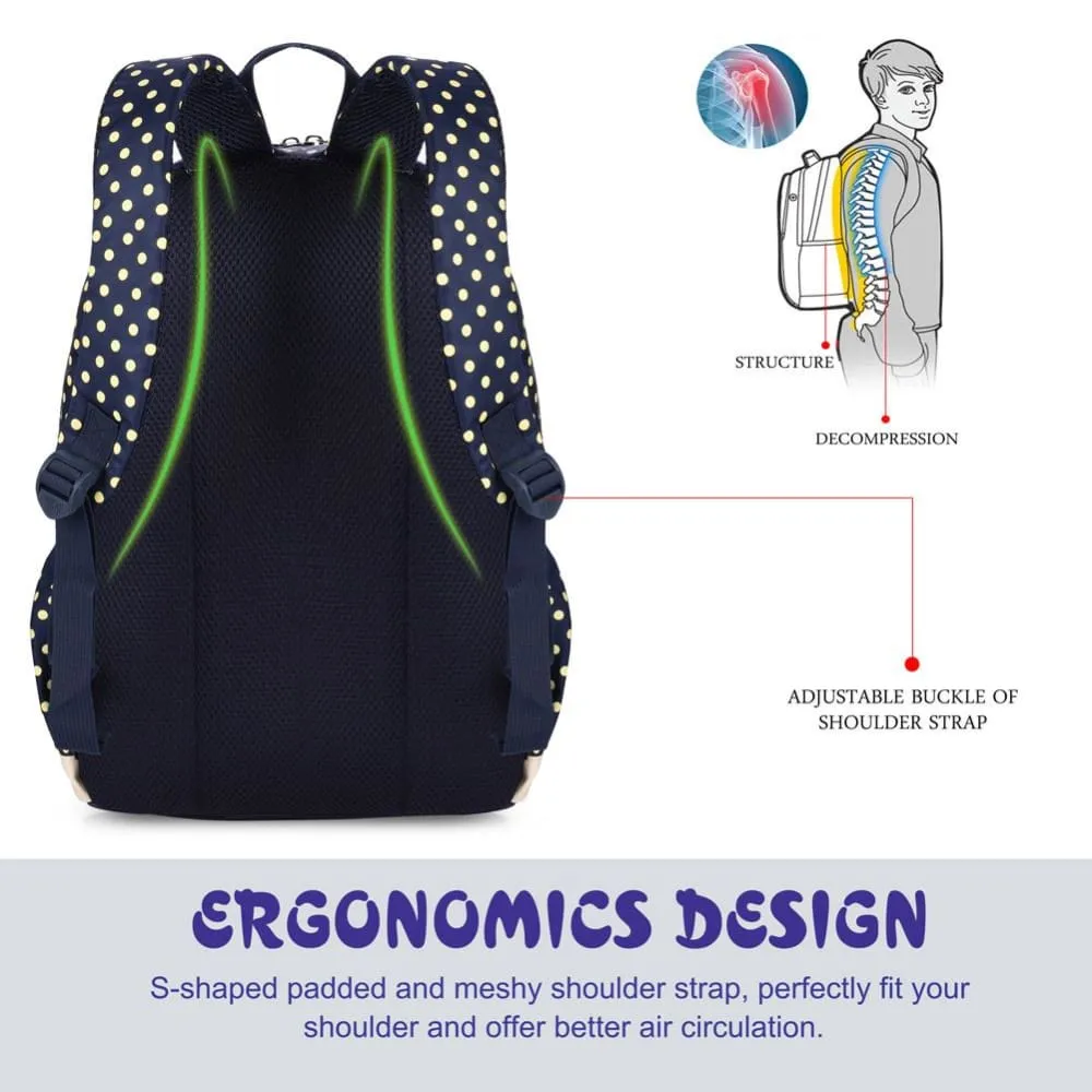 Vbiger  School Bag Waterproof Nylon Shoulder Day pack Polka Dot Backpacks