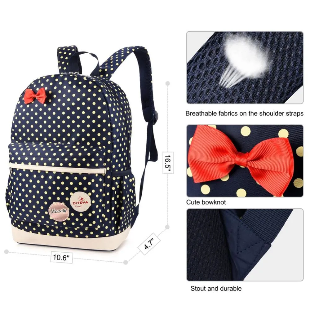 Vbiger  School Bag Waterproof Nylon Shoulder Day pack Polka Dot Backpacks