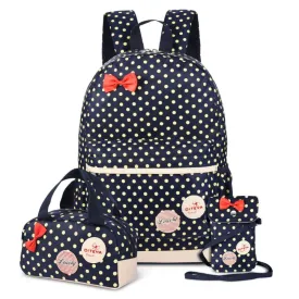 Vbiger  School Bag Waterproof Nylon Shoulder Day pack Polka Dot Backpacks