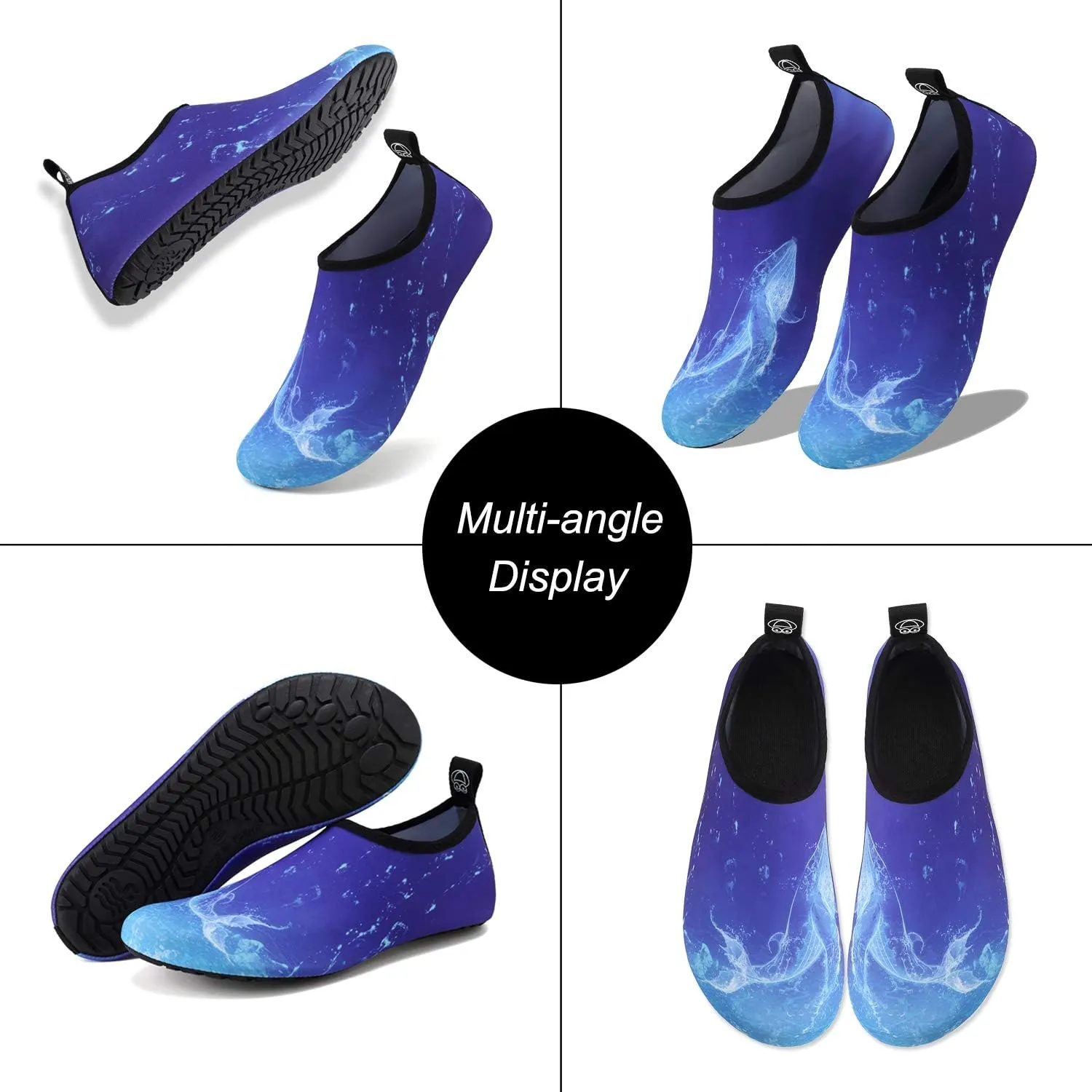 WateLves Water Shoes for Womens Mens Barefoot Quick-Dry Aqua Socks for Beach Swim Surf Yoga Exercise New Translucent Color Soles