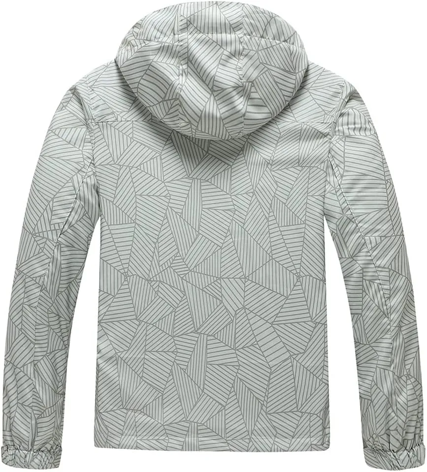 Women's Outdoor Waterproof Rain Jacket Softshell Raincoat with Hooded Lightweight Windbreaker for Hiking